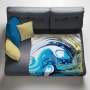 Blue And Gold Waves Light Weight Fleece Blanket By Cherylin Louw