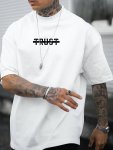 Trust Crossed Out Print T Shirt Tees For Men Casual Short Sleeve T-Shirt For Summer