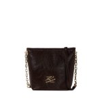 K autograph Small Glossy Bucket Bag -tobacco