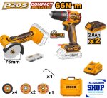 Combo Kit Cut-off Tool MINI And Cordless Drill+ 2X 2.0AH And Charger CKLI20766