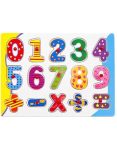 Wooden Numeric Puzzle With Numbers And Math Symbols Colourful Design Knob Pieces