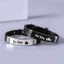 Couple Romantic Crown His Queen Her King Bangle Stainless Steel Silicone Bracelet