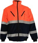 Pioneer Winter Bunny Jacket Zip Off Sleeve Two Tone Orange navy
