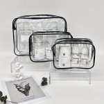 3PCS Transparent Toiletry Bag Cosmetic Bag Multi Functional Storage Bag Simple Portable Travel Toiletry Bag