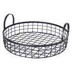 Vintage Round Mesh Tray With Handles