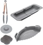 Sink Strainer Clip Strainer Cleaning Brush Tong Sink Stainer Silicone Strainer Colander Kitchen Tool Set