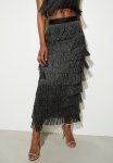 Co-ord Fringe Midi - Silver & Black