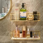 Big Bathroom Vanity Storage Rack - Black Marble Glass