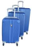 Smte 3-PIECE Abs Luggage Set-spinner Wheels Durable Hard-shell Design Blue grey With Keychain