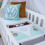 Cot Fitted Sheet Vw Van Beetle Vintage Mint