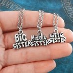 1PC 3PCS Fashion Jewelry Creative Sisters Letter Necklace Trendy Pendant Necklace For Men Ideal Choice For Gifts