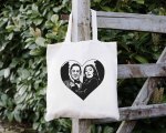 Gomez & Morticia Heart Tote Bag