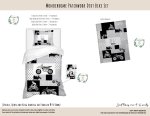 Kids Duvet Set Monochrome Patchwork Dirt Bike