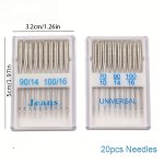 20PCS Sewing Machine Needles For Singer Brother Janome Varmax Sizes 65 9 75 11 80 12 90 14 100 16 Sewing Machine Supplies