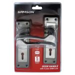 Samson Lockset Key 3 Lever Cortana 6 Inch – Satin Nickel black