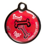 Rogz Id Tagz Small 20mm Metal Tag - Red Bone