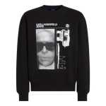 Graphic Karl Print Sweatshirt -black
