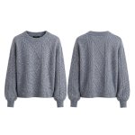 Wool Blend Cable Knit Navy Was: R899