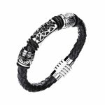 Killer Deals Braided Vegan Leather & Stainless Steel Rope Bracelet- M l - Best Bargains Online