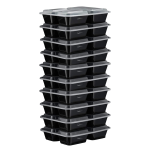 Meal Prep Containers 2 Compartment & Lids|portion CONTROL|10 Pack