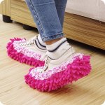 2-PACK Lazy Mop Slippers Reusable Detachable Washable Chenille Dust Mop Shoes Cover For Floor Cleaning No Electricity Household