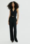Linen-blend Trousers - Black