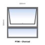 Aluminium Window Charcoal Top Hung PT99 1 Vent W900MM X H900MM