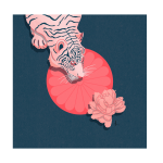 Tiger & Peony Art Print
