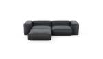 Three Module Chaise Sofa - Velvet - Dark Grey - 272CM X 199CM