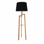 Jaggered Wood And Fabric Floor Lamp Black