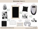 Cot Duvet Bedding Monochrome Panda Set