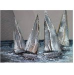 Sailboats 3D Reflective Canvas Wall Art 2 900 X 1200
