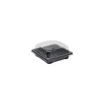 Sushi Box Black Base Clear Lid 10.5X10.5X2.5CM Square