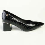 Madison Croc Print Court - Black - 8