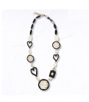 Chunky Camelia Heart Necklace - Black Free