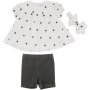 Made 4 Baby Girls 3 Piece Black & White Polka Dot Set 0-3M