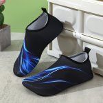 Unisex Anti-slip Water Shoes Breathable Cut-resistant Aqua Socks With Unique Wave Design Quick-dry Beach Swim Shoes With Rubber