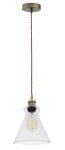 Pendant Antique Bronze Cord Pendant With Clear Glass