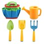 5 Piece Kids Gardening Tool Set-tote Bag-watering Can-trowel-shovel-rake