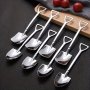 4/8PCS Set Of Stainless Steel Shovel Spoons - Perfect For Watermelon & Desserts Cute Kitchen Tableware For Holidays & Home