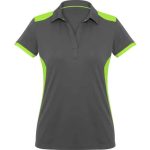 Ladies Rival Golf Shirt Grey Lime
