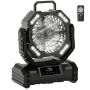 20000MAH Portable Camping Fan With Hook Handle Ceiling Fan With Lights