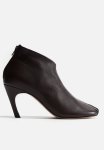 Studio: Pleat-detail Heeled Boots - Burgundy
