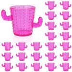 Zzyfgh 24PCS Plastic Cactus Shot Glasses 2 Oz Cute Cactus Tequila Glasses For Cinco De Mayo Party Supplies PINK-24PCS