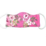 4AKID Kids Reusable Fabric 3-LAYER Non-medical Mask - Small Size - Hot Pink Flower