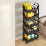 Zs - 4 Tier Multi-purpose Rolling Cart Trolley - White