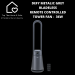 Defy Metalic Grey Bladeless Remote Controlled Tower Fan - 36W