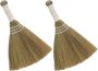 2PCS Natural Straw Handheld Brooms 20X28CM - Soft Indoor Woven Small