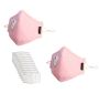2 X Kids Light Pink Face Mask With Breathing Valve And 10 Filters