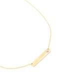 Waterproof Gold Plated Stainless Steel Cubic Zirconia Engravable Bar Necklace